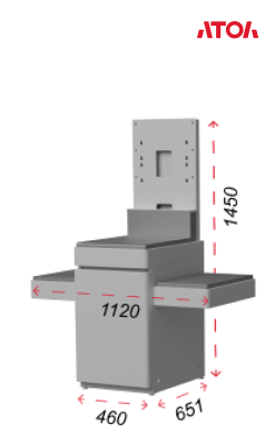 АТОЛ КСО 3ххх/ 4xxx. Тумба со стойкой без выреза под весы